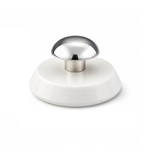 Manual Jar bottle Lid Opener, Compact Bottle Cap Grip Tool with White Round Base and Silver Knob, 6.8 cm Kitchen Helper for Jars, Bottles, Containers, Home Cooking and Daily Use