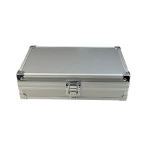 Aluminum Storage Case with Foam Insert Silver Portable Protective Box with Metal Latch, Reinforced Corners, 22 x 14 x 6 cm Tool, Collectible & Small Item Storage