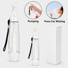 Portable Fine Mist Spray Bottle, Manual Pump Facial Mister with Refillable Water Tank, Wrist Strap, Compact Travel Mist Sprayer for Face, Hair, Office, Outdoor Cooling, White