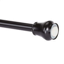 Black Tension Shower Curtain Rod, Decorative Metal Bathroom Curtain Rod with Classic Finial Ends, 62 in / 157.48 cm, No-Drill Style for Bathroom, Shower, Tub and Apartment Use