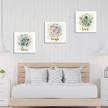 Floral Canvas Wall Art Set, 3 Piece Gold Foil, 20 x 20 in