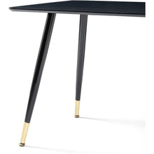Dining Table, Black MDF Top, Metal Legs, 47.25 in, Seats 4