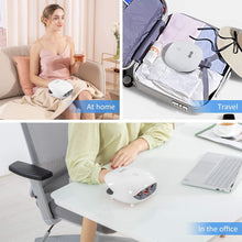 Wireless Hand Massager with Heat, 3 Compression Levels, Rechargeable Cordless Finger & Palm Massager, USB Charging, Portable White Relaxation Device for Home Office Travel