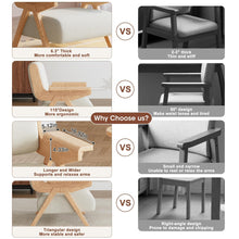 Mid Century Modern Accent Chair with Wooden Arms, 330 lb Capacity, 6.3 in Thick Cushion, 115° Backrest, Upholstered Lounge Armchair for Living Room Bedroom Reading Corner, Beige， Oliver Green and Light Blue