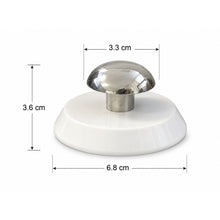 Manual Jar bottle Lid Opener, Compact Bottle Cap Grip Tool with White Round Base and Silver Knob, 6.8 cm Kitchen Helper for Jars, Bottles, Containers, Home Cooking and Daily Use