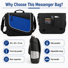 Shoulder Bag, 15.6-Inch Laptop Shoulder Bag, Blue Black, Work School