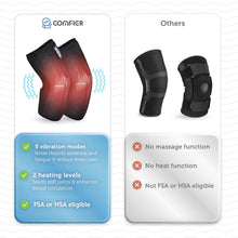Knee Massager with Heat and Vibration, Electric Heated Knee Wraps Pair, 5 Modes, 2 Heat Levels, Adjustable Velcro Fit, 16 in Quilted Leg Wrap for Home Relaxation and Daily Comfort