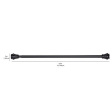 Black Tension Shower Curtain Rod, Decorative Metal Bathroom Curtain Rod with Classic Finial Ends, 62 in / 157.48 cm, No-Drill Style for Bathroom, Shower, Tub and Apartment Use