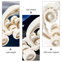 Manual Body Massage Roller, 16-Wheel Handheld Neck Back Waist Leg Massager, Lightweight ABS Resin Muscle Roller with Ergonomic Handle for Home, Office, Travel Relaxation, White