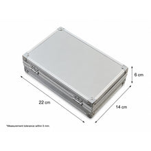 Aluminum Storage Case with Foam Insert Silver Portable Protective Box with Metal Latch, Reinforced Corners, 22 x 14 x 6 cm Tool, Collectible & Small Item Storage