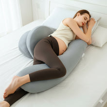 Adjustable Maternity Body Pillow for Pregnant Women – Ergonomic U-Shaped Pregnancy Pillow for Side Sleeping, Full Body Support for Back, Hips, Legs & Belly – Detachable and Washable Cover (Dark Grey / Light Grey)