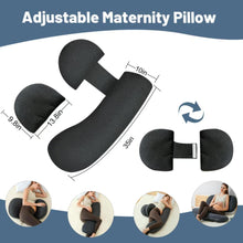 Adjustable Maternity Body Pillow for Pregnant Women – Ergonomic U-Shaped Pregnancy Pillow for Side Sleeping, Full Body Support for Back, Hips, Legs & Belly – Detachable and Washable Cover (Dark Grey / Light Grey)