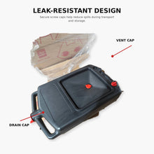Waste Oil Drain Pan Container with Sealed Caps and Carrying Handles