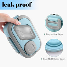 Stay organized on the go with this 3-layer leak-proof bento lunch box for adults and kids. Includes compartments, spork, and sauce cup. Microwave & dishwasher safe.