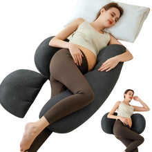Adjustable Maternity Body Pillow for Pregnant Women – Ergonomic U-Shaped Pregnancy Pillow for Side Sleeping, Full Body Support for Back, Hips, Legs & Belly – Detachable and Washable Cover (Dark Grey / Light Grey)