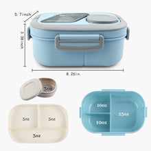 Stay organized on the go with this 3-layer leak-proof bento lunch box for adults and kids. Includes compartments, spork, and sauce cup. Microwave & dishwasher safe.