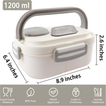 Stay organized on the go with this 3-layer leak-proof bento lunch box for adults and kids. Includes compartments, spork, and sauce cup. Microwave & dishwasher safe.