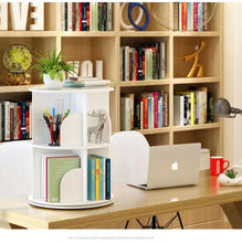 2 Tier 360° Rotating Stackable Shelves Bookshelf Organizer