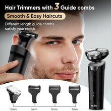 Electric Shaver 5-in-1 Grooming Kit for Men – Rechargeable Rotary Razor with Beard Trimmer, Nose Hair Trimmer, Facial Brush, 2-Speed Power, IPX7 Waterproof Wet & Dry Shaving Model TXD-X2