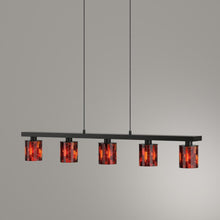 5-Light Kitchen Island Light, Antique Brown, Mosaic Glass - image 2