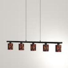 5-Light Kitchen Island Light, Antique Brown, Mosaic Glass - image 3