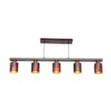 5-Light Kitchen Island Light, Antique Brown, Mosaic Glass - image 5