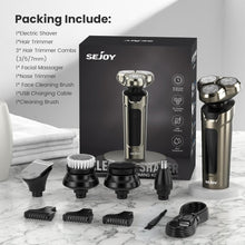 Electric Shaver 5-in-1 Grooming Kit for Men – Rechargeable Rotary Razor with Beard Trimmer, Nose Hair Trimmer, Facial Brush, 2-Speed Power, IPX7 Waterproof Wet & Dry Shaving Model TXD-X2