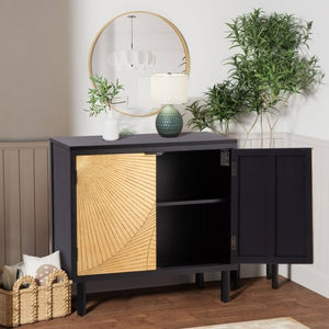 Accent Storage Cabinet, 2-Door Sideboard Cabinet with 2 Tier Shelving for Home, Living Room