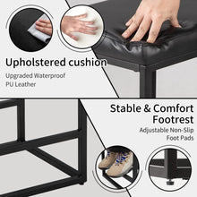 2PCS Square Bar Stool Set – 24" Counter & Bar Height, PU Leather Cushion, Heavy-Duty Steel Frame, Footrest & Non-Slip Feet for Kitchen Island, Bar & Dining