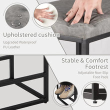 2PCS Square Bar Stool Set – 24" Counter & Bar Height, PU Leather Cushion, Heavy-Duty Steel Frame, Footrest & Non-Slip Feet for Kitchen Island, Bar & Dining