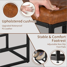2 PCS Square Bar Stool Set – 30" Counter & Bar Height, PU Leather Cushion, Heavy-Duty Steel Frame, Footrest & Non-Slip Feet for Kitchen Island & Home Bar
