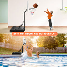Portable Poolside Basketball Hoop with 36" Backboard, Height Adjustable 3.1–4.7 ft Basketball Goal with Wheeled Base for Pool, Backyard, Indoor & Outdoor Play