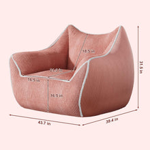 Oversized Pink Corduroy Bean Bag Chair with Foam Filling and Armrests - image 2