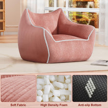 Oversized Pink Corduroy Bean Bag Chair with Foam Filling and Armrests - image 4