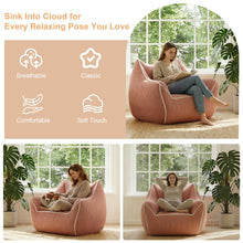 Oversized Pink Corduroy Bean Bag Chair with Foam Filling and Armrests - image 6