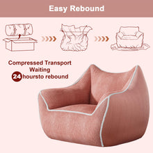 Oversized Pink Corduroy Bean Bag Chair with Foam Filling and Armrests - image 7