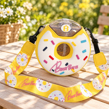 Kids Donut Water Bottle, 380 mL Straw Cup with Adjustable Strap, Yellow - image 3