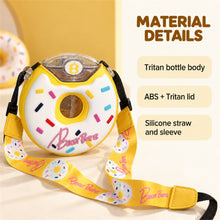 Kids Donut Water Bottle, 380 mL Straw Cup with Adjustable Strap, Yellow - image 9