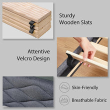 Modern Upholstered Queen Bed Frame with Wingback Headboard – Stylish Linen Fabric Platform Bed with Sturdy Wood Slats and Under-Bed Storage, Grey