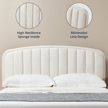 Modern Velvet Queen Bed Frame with Adjustable Headboard – White