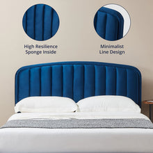 Modern Velvet Queen Bed Frame with Adjustable Headboard – Blue