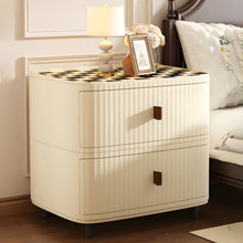 Modern Bedside Table, Multifunction Finishing Cabinet, Plastic Nightstand with 2 Drawers for Home, Bedroom, 12"L x 16.5"W x 17"H - 0332