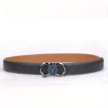 Men’s Ratchet Dress Belt with Automatic Buckle, Cut-to-Fit Adjustable Track Belt, Black with Deer Accent Buckle, 3.5 cm Width, Formal Business Casual