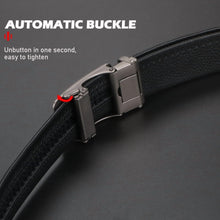 Men's Ratchet Dress Belt - Top Grain Leather Automatic Buckle