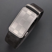 Men’s Ratchet Belt, Automatic Slide Buckle Dress Belt with Adjustable Fit, Textured Strap, Scratch-Resistant Style Buckle, 3.5 cm Width, Everyday