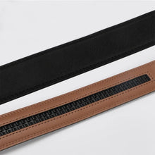 Men’s Ratchet Dress Belt – Adjustable Leather with Plaid Auto-Lock Buckle, Trim-to-Fit, 1.38” Wide, Black