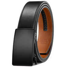 Zitahli Ratchet Belt for Men – Leather Automatic Buckle with Hidden Tail, Micro-Adjustable 1/4” Fit, Cut-to-Fit Dress & Casual Belt for Jeans, Work & Business