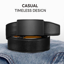 Zitahli Ratchet Belt for Men – Leather Automatic Buckle with Hidden Tail, Micro-Adjustable 1/4” Fit, Cut-to-Fit Dress & Casual Belt for Jeans, Work & Business