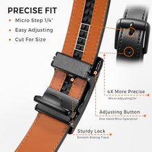 Zitahli Ratchet Belt for Men – Leather Automatic Buckle with Hidden Tail, Micro-Adjustable 1/4” Fit, Cut-to-Fit Dress & Casual Belt for Jeans, Work & Business