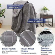 12 lb Weighted Blanket – Dual-Sided Cooling TENCEL & Warm Plush, Premium Glass Beads, Reversible 7-Layer All-Season Blanket with Gift Bag, 48x72 Twin Size